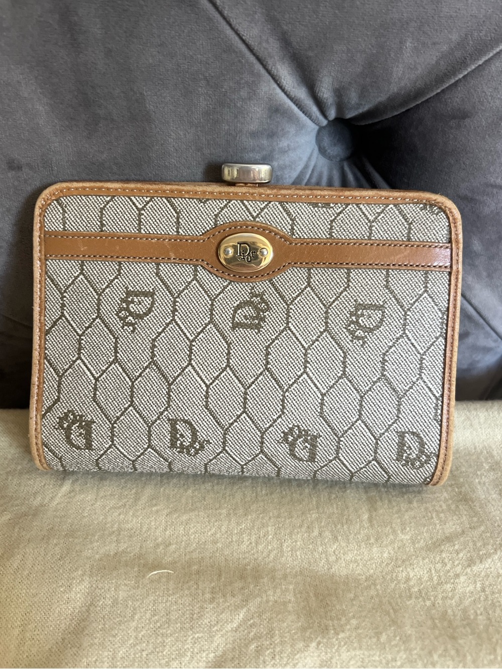Christian Dior Honeycomb coin pouch
